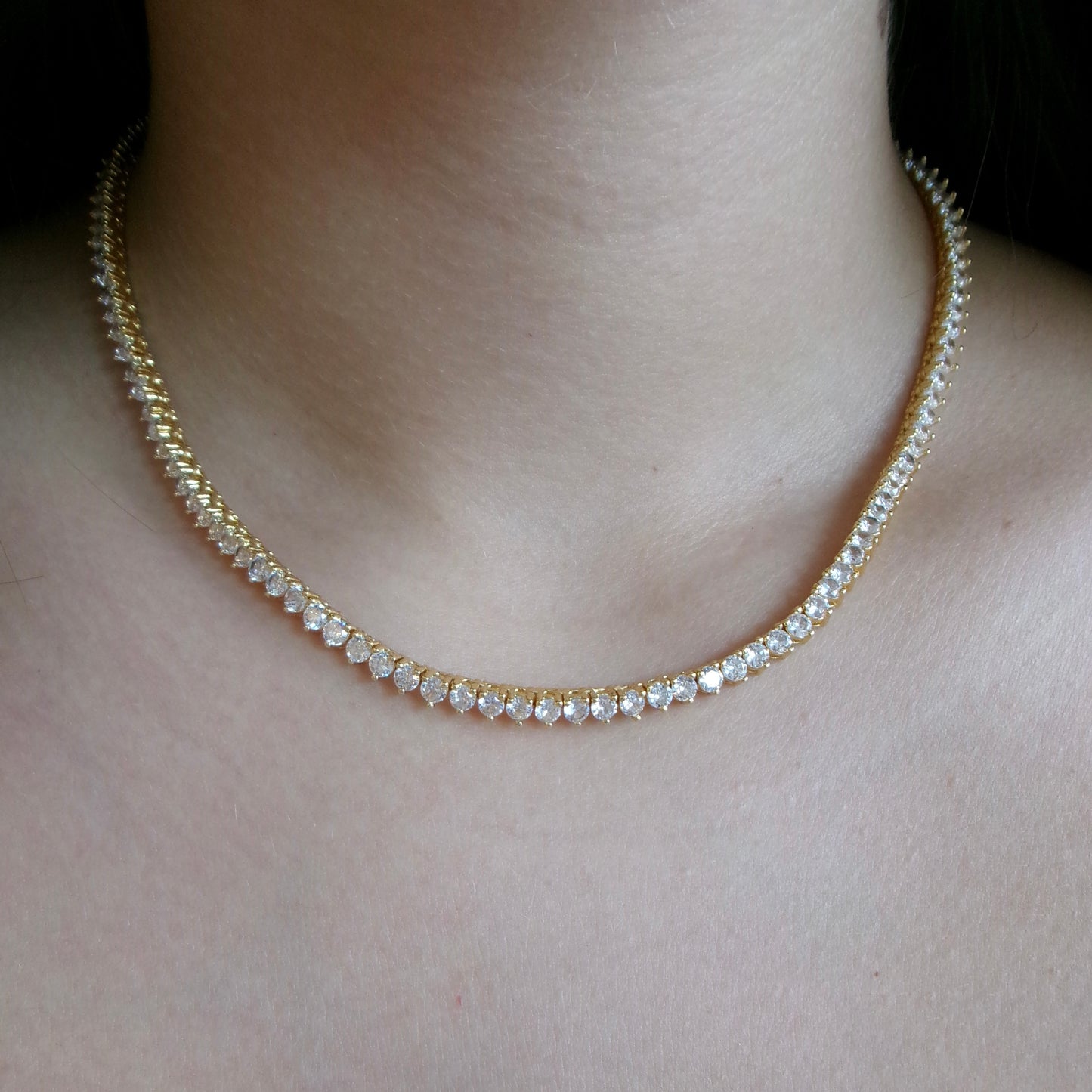 Tennis Necklace Gold