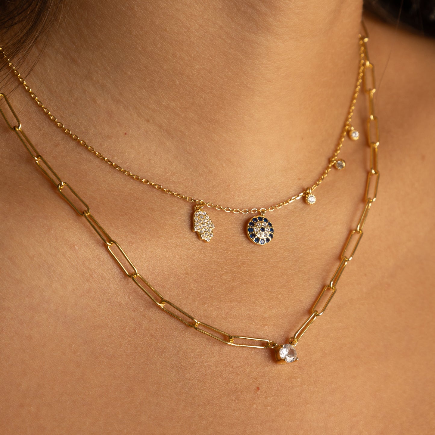 Solitaire Gold Chain Necklace