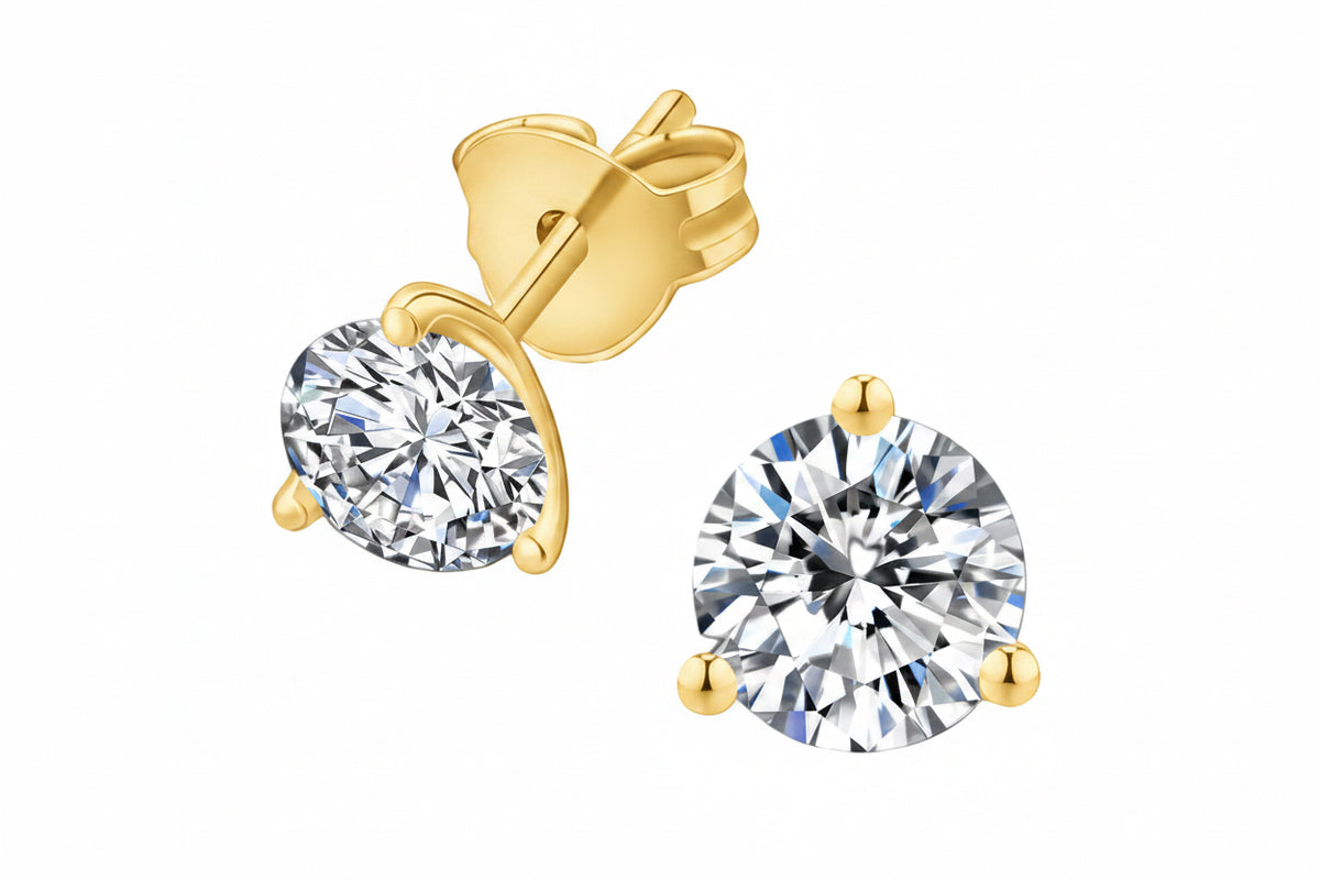 Moissanite Stud Gold