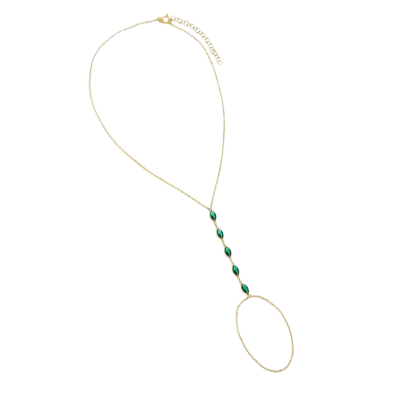 Green Marquise Hand Chain