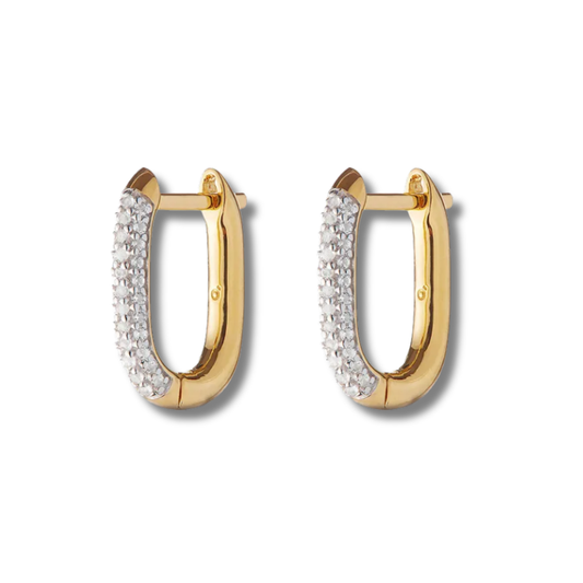 Half Pavé Huggies