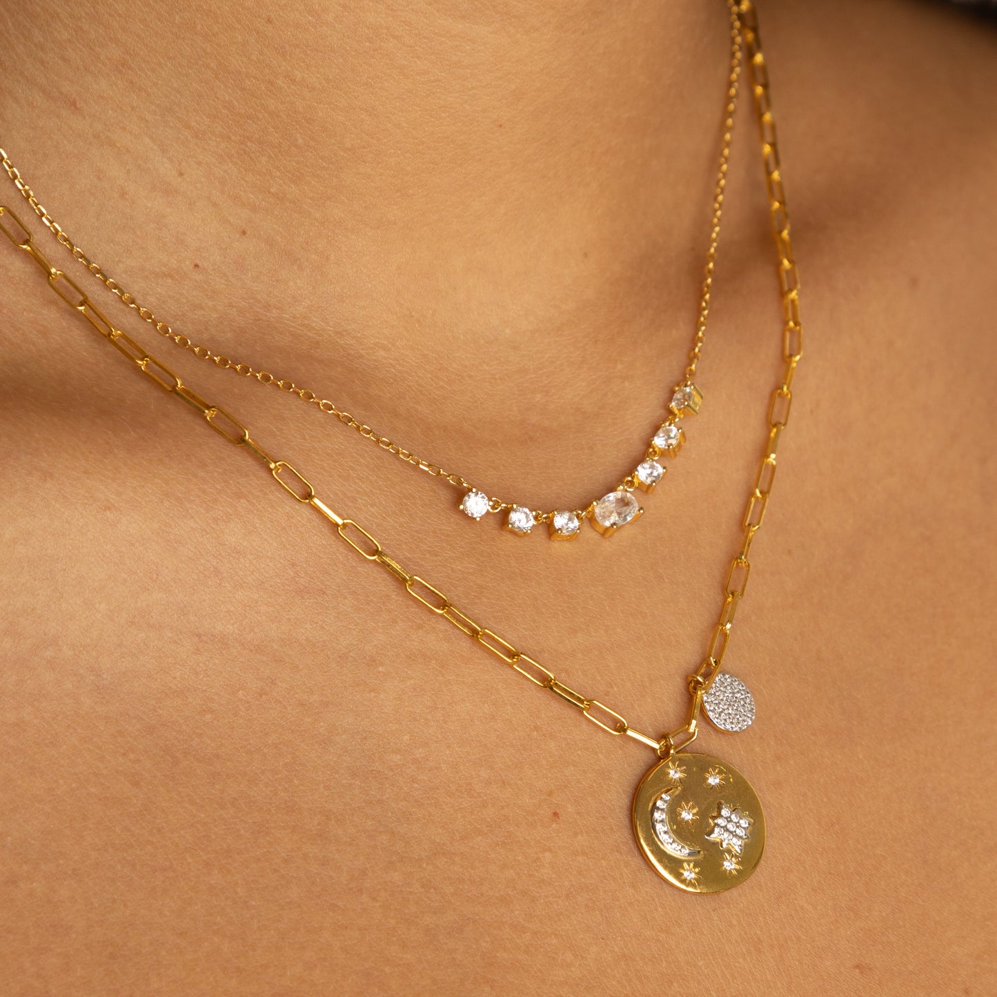 Moon Star Pendant Necklace