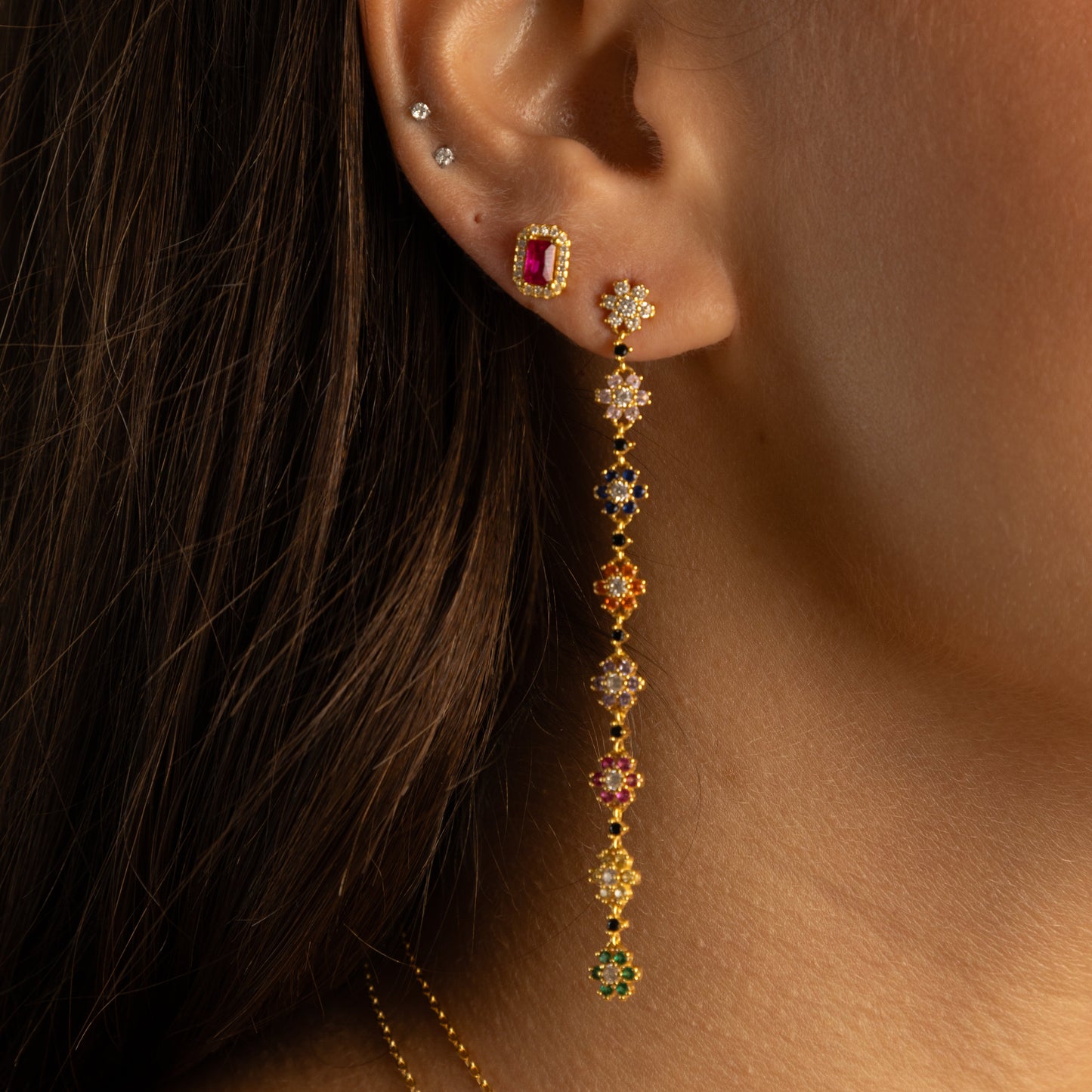 Rainbow Flowers Earrings