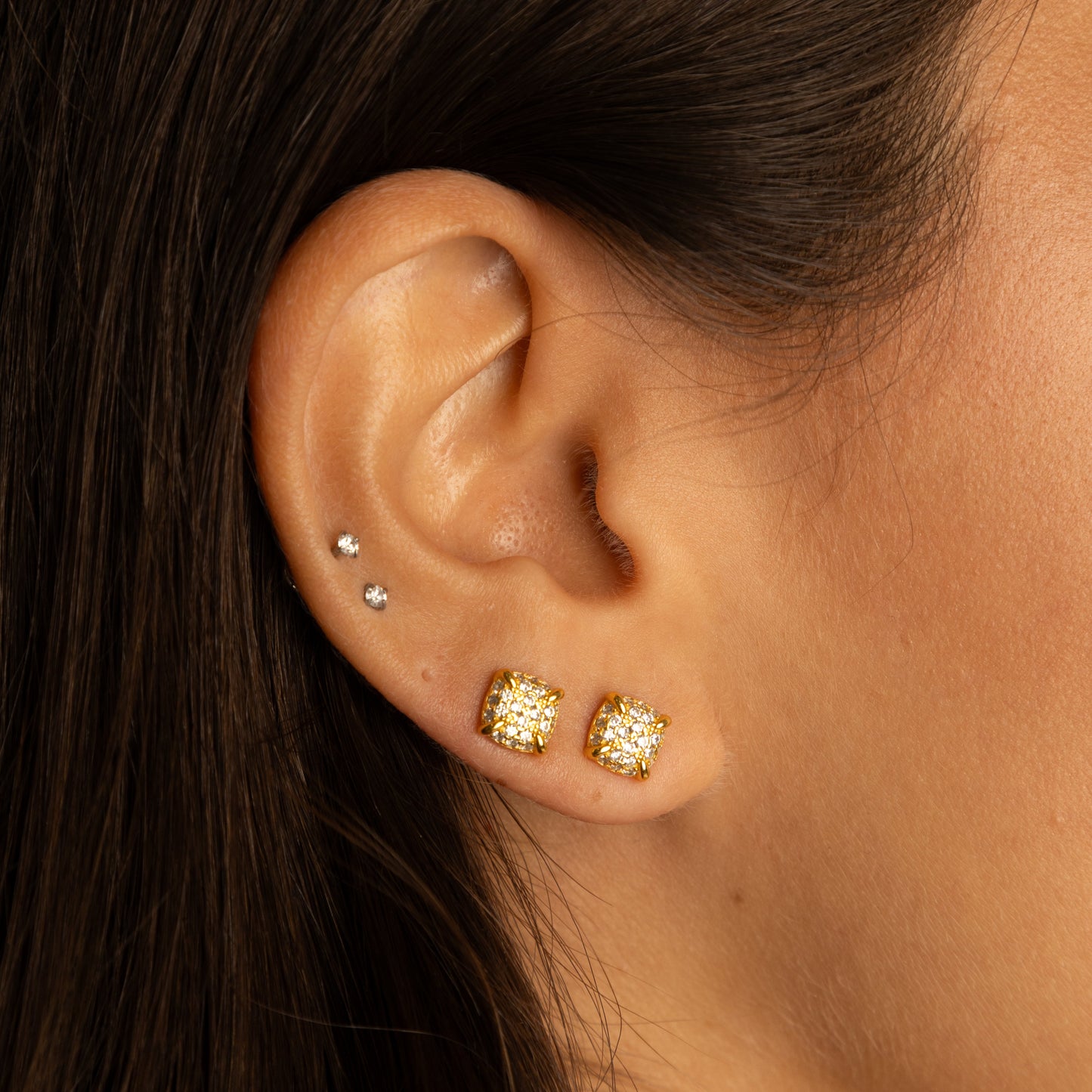 Cushion Pave Studs