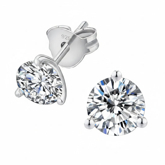 Moissanite Stud Silver