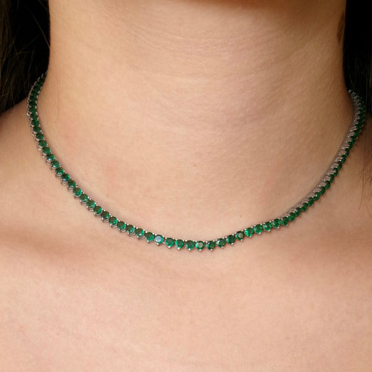 Green Tennis Necklace