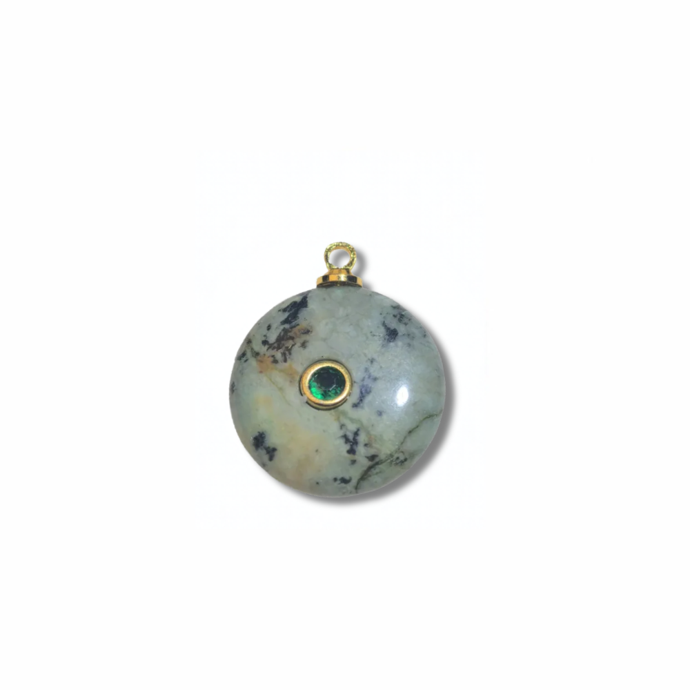 Green Marble Stone Charm