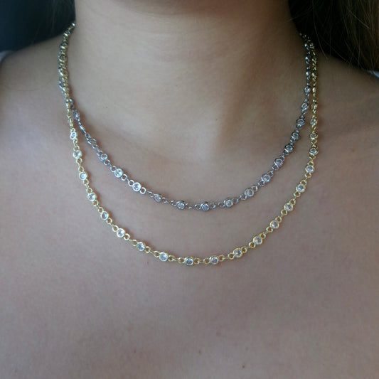 Bezel Crystal Necklace