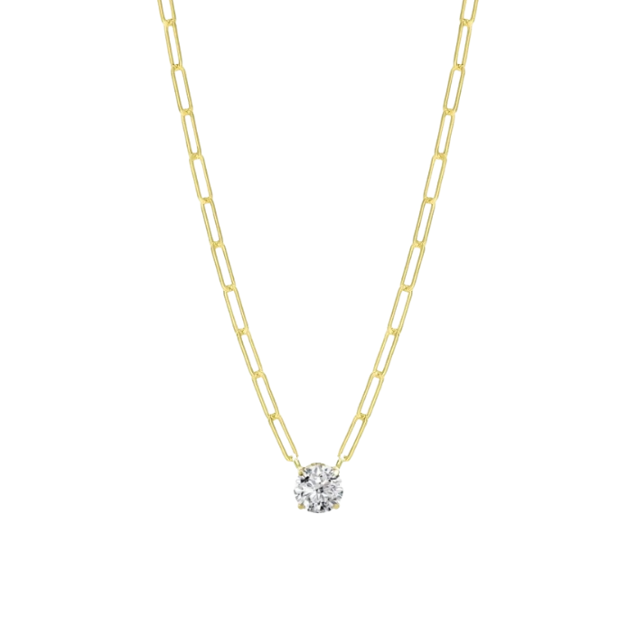 Solitaire Gold Chain Necklace