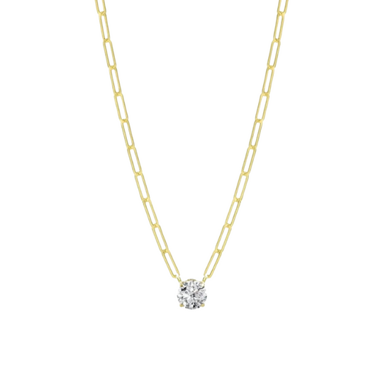 Solitaire Gold Chain Necklace