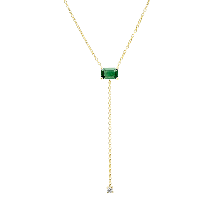 Emerald Lariat Necklace