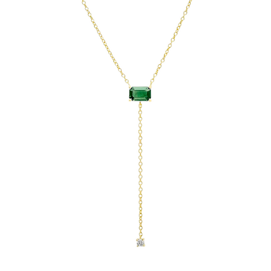 Emerald Lariat Necklace