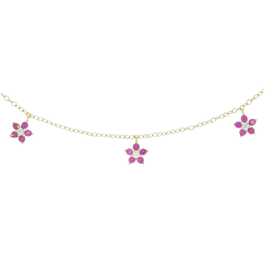 Pink Mini Flowers Choker
