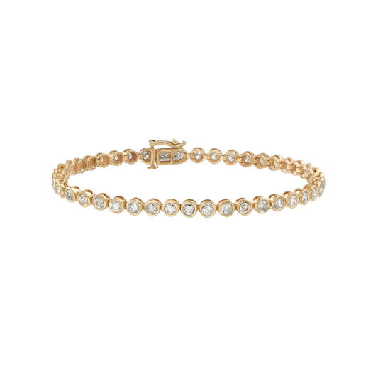 Bezel Tennis Bracelet Gold