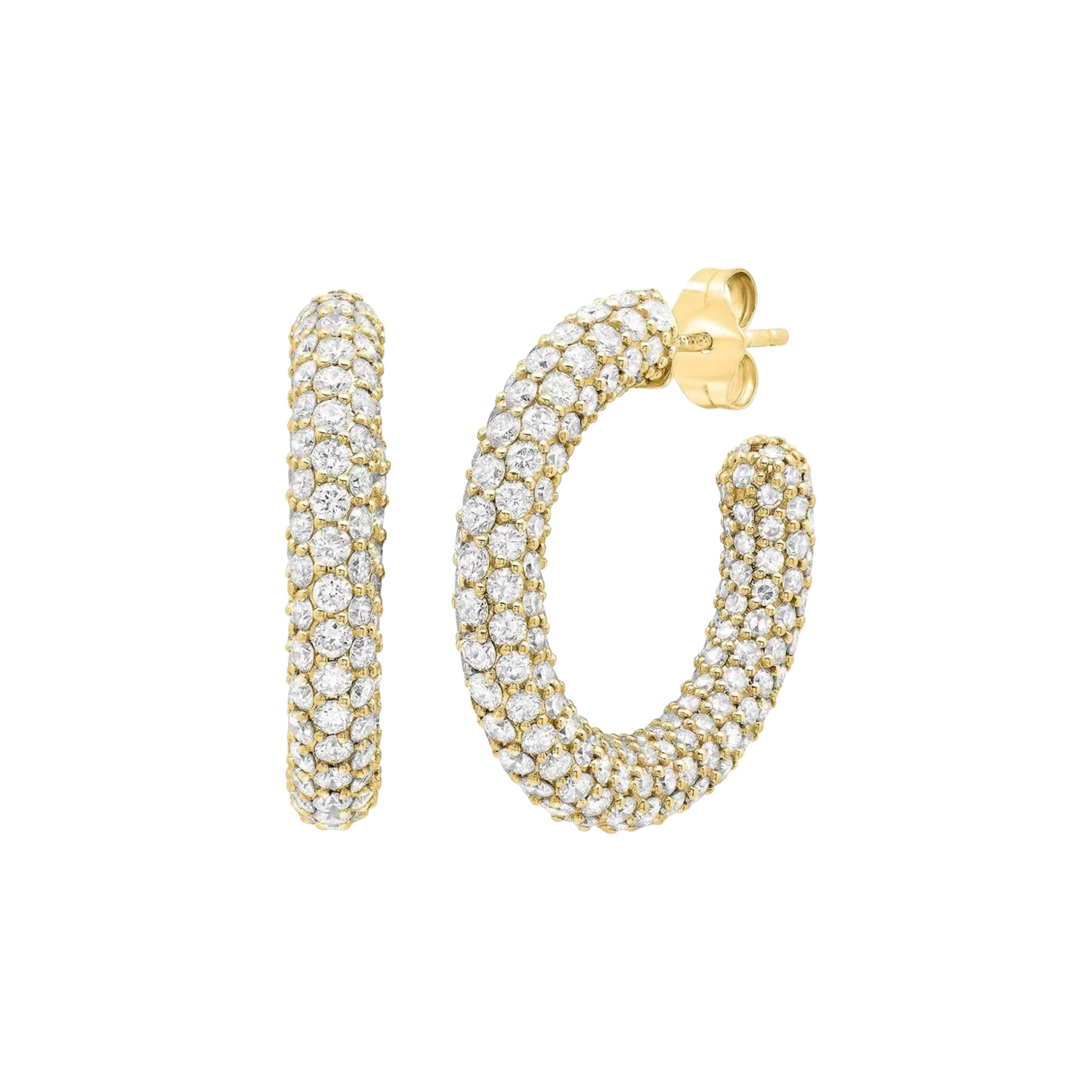 Gold Pavé Big Hoop