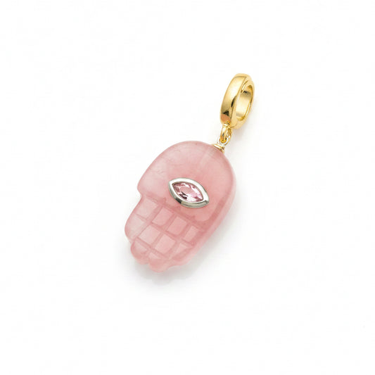 Fatima Pink Hand Stone Charm